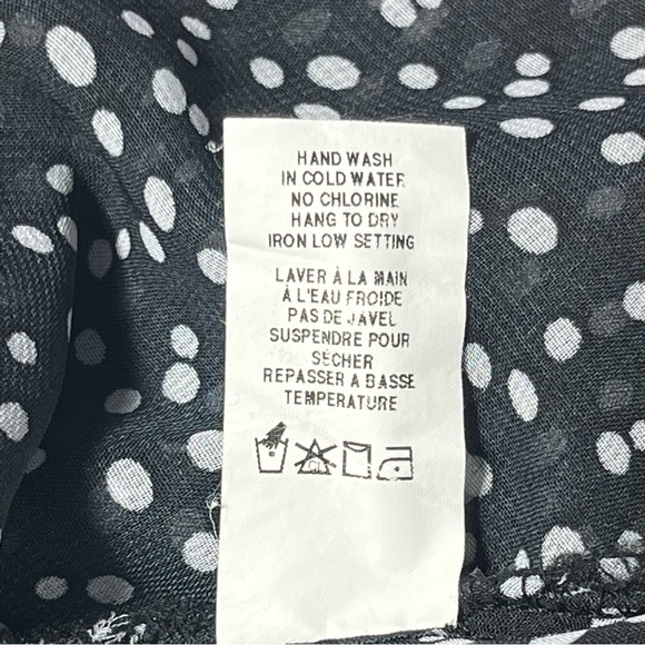 newberry sheer top butterfly circular sleeves black white polka dots size 12 - Picture 6 of 10